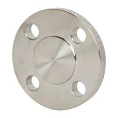 Merit Brass - 1" Pipe, 4-1/4" OD, Stainless Steel, Blind Pipe Flange - 3-1/8" Across Bolt Hole Centers, 5/8" Bolt Hole, 150 psi, Grades 304 & 304L - USA Tool & Supply