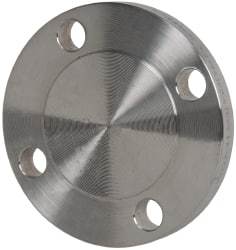 Merit Brass - 2" Pipe, 6" OD, Stainless Steel, Blind Pipe Flange - 4-3/4" Across Bolt Hole Centers, 3/4" Bolt Hole, 150 psi, Grades 304 & 304L - USA Tool & Supply