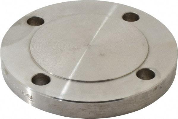 Value Collection - 3" Pipe, 7-1/2" OD, Stainless Steel, Blind Pipe Flange - 6" Across Bolt Hole Centers, 3/4" Bolt Hole, 150 psi, Grades 304 & 304L - USA Tool & Supply