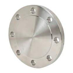 Merit Brass - 4" Pipe, 9" OD, Stainless Steel, Blind Pipe Flange - 7-1/2" Across Bolt Hole Centers, 3/4" Bolt Hole, 150 psi, Grades 304 & 304L - USA Tool & Supply