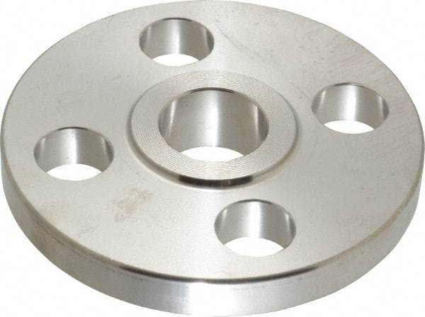 Merit Brass - 1/2" Pipe, 3-1/2" OD, Stainless Steel, Slip On Pipe Flange - 2-3/8" Across Bolt Hole Centers, 5/8" Bolt Hole, 150 psi, Grades 304 & 304L - USA Tool & Supply