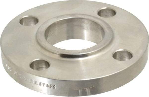 Merit Brass - 1-1/2" Pipe, 5" OD, Stainless Steel, Slip On Pipe Flange - 3-7/8" Across Bolt Hole Centers, 5/8" Bolt Hole, 150 psi, Grades 304 & 304L - USA Tool & Supply