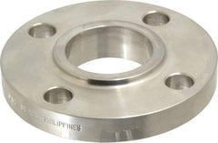 Merit Brass - 1-1/2" Pipe, 5" OD, Stainless Steel, Slip On Pipe Flange - 3-7/8" Across Bolt Hole Centers, 5/8" Bolt Hole, 150 psi, Grades 304 & 304L - USA Tool & Supply
