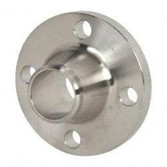 Merit Brass - 1-1/2" Pipe, 5" OD, Stainless Steel, Weld Neck Pipe Flange - 3-7/8" Across Bolt Hole Centers, 5/8" Bolt Hole, 150 psi, Grades 304 & 304L - USA Tool & Supply