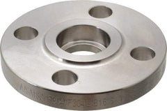 Merit Brass - 1" Pipe, 4-1/4" OD, Stainless Steel, Socket Weld Pipe Flange - 3-1/8" Across Bolt Hole Centers, 5/8" Bolt Hole, 150 psi, Grades 304 & 304L - USA Tool & Supply