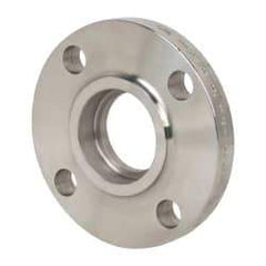 Merit Brass - 2" Pipe, 6" OD, Stainless Steel, Socket Weld Pipe Flange - 4-3/4" Across Bolt Hole Centers, 3/4" Bolt Hole, 150 psi, Grades 304 & 304L - USA Tool & Supply