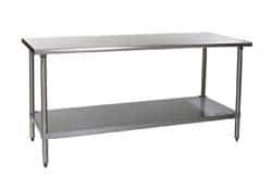 Eagle MHC - 48 Wide x 30" Deep x 34-1/2" High, Stainless Steel Work Table - Rolled Edge, Fixed Legs - USA Tool & Supply