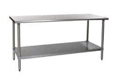 Eagle MHC - 48 Wide x 30" Deep x 34-1/2" High, Stainless Steel Work Table - Rolled Edge, Fixed Legs - USA Tool & Supply