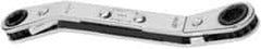 Proto - 3/8" x 7/16" 6 Point Reversible Ratcheting Offset Box Wrench - Double End, 7/8" Head Diam x 3/8" Head Thickness, 5-1/4" OAL, Steel, Polished Finish, 25° Offset - USA Tool & Supply
