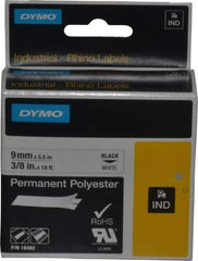 Rhino - 216" Long, White Permanent Polyester Tape Permanent Polyester Tape - For DYMO Brand Labeling Equipment Designed for "D1" Tapes (Check Width Compatibility) - USA Tool & Supply