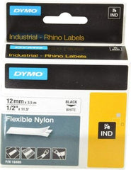 Rhino - 138" Long, White Nylon Flexible Tape - For DYMO Brand Labeling Equipment Designed for "D1" Tapes (Check Width Compatibility) - USA Tool & Supply