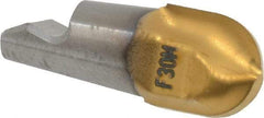 Seco - MM08 MD03 Grade F30M Carbide Ball Nose Milling Tip Insert - TiAlN/TiN Finish, 2 Flutes, 0.315" Cutting Diam, 0.322" Depth of Cut, 0.371" Extension, 0.157" Cnr Rad - USA Tool & Supply