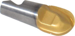 Seco - MM08 M03 Grade F30M Carbide Ball Nose Milling Tip Insert - TiAlN/TiN Finish, 2 Flutes, 0.315" Cutting Diam, 0.322" Depth of Cut, 0.37" Extension, 0.157" Cnr Rad - USA Tool & Supply