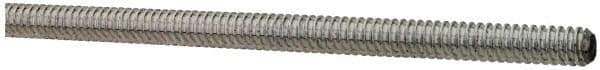Made in USA - #4-40 UNC (Coarse), 2' Long, Low Carbon Steel Threaded Rod - Zinc-Plated Finish, Right Hand Thread - USA Tool & Supply