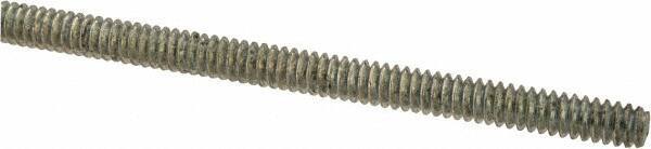 Value Collection - #6-32 UNC (Coarse), 2' Long, Low Carbon Steel Threaded Rod - Zinc-Plated Finish, Right Hand Thread - USA Tool & Supply