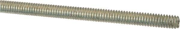 Value Collection - #8-32 UNC (Coarse), 2' Long, Low Carbon Steel Threaded Rod - Zinc-Plated Finish, Right Hand Thread - USA Tool & Supply