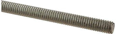 Made in USA - 5/16-18 UNC (Coarse), 2' Long, Low Carbon Steel Threaded Rod - Zinc-Plated Finish, Right Hand Thread - USA Tool & Supply