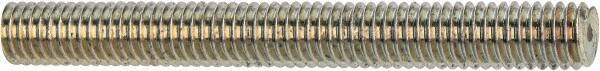 Made in USA - 7/16-14 UNC (Coarse), 2' Long, Low Carbon Steel Threaded Rod - Zinc-Plated Finish, Right Hand Thread - USA Tool & Supply