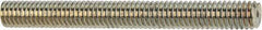 Made in USA - 7/16-14 UNC (Coarse), 2' Long, Low Carbon Steel Threaded Rod - Zinc-Plated Finish, Right Hand Thread - USA Tool & Supply