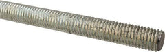 Made in USA - 5/8-11 UNC (Coarse), 2' Long, Low Carbon Steel Threaded Rod - Zinc-Plated Finish, Right Hand Thread - USA Tool & Supply