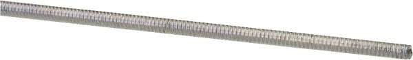 Made in USA - #4-40 UNC (Coarse), 3' Long, Low Carbon Steel Threaded Rod - Zinc-Plated Finish, Right Hand Thread - USA Tool & Supply