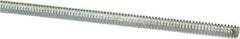 Value Collection - #6-32 UNC (Coarse), 3' Long, Low Carbon Steel Threaded Rod - Zinc-Plated Finish, Right Hand Thread - USA Tool & Supply