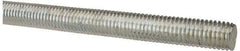 Made in USA - 9/16-12 UNC (Coarse), 3' Long, Low Carbon Steel Threaded Rod - Zinc-Plated Finish, Right Hand Thread - USA Tool & Supply