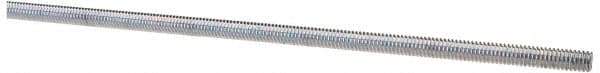 Value Collection - #8-32 UNC (Coarse), 6' Long, Low Carbon Steel Threaded Rod - Zinc-Plated Finish, Right Hand Thread - USA Tool & Supply