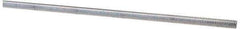 Value Collection - #8-32 UNC (Coarse), 6' Long, Low Carbon Steel Threaded Rod - Zinc-Plated Finish, Right Hand Thread - USA Tool & Supply