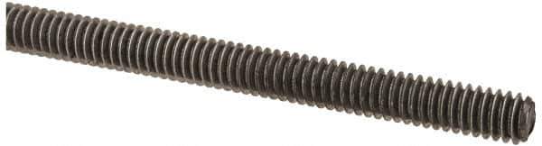 Value Collection - #8-32 UNC (Coarse), 2' Long, Low Carbon Steel Threaded Rod - Oil Finish Finish, Right Hand Thread - USA Tool & Supply