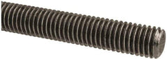 Made in USA - 9/16-12 UNC (Coarse), 2' Long, Low Carbon Steel Threaded Rod - Oil Finish Finish, Right Hand Thread - USA Tool & Supply