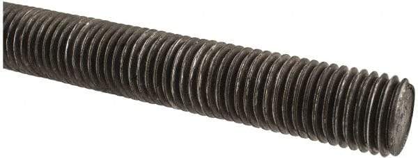 Made in USA - 7/8-9 UNC (Coarse), 2' Long, Low Carbon Steel Threaded Rod - Oil Finish Finish, Right Hand Thread - USA Tool & Supply