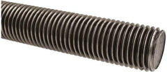 Made in USA - 1-1/4-7 UNC (Coarse), 2' Long, Low Carbon Steel Threaded Rod - Oil Finish Finish, Right Hand Thread - USA Tool & Supply