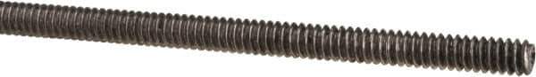 Made in USA - #4-40 UNC (Coarse), 3' Long, Low Carbon Steel Threaded Rod - Oil Finish Finish, Right Hand Thread - USA Tool & Supply