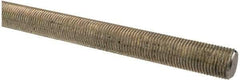 Made in USA - 9/16-18 UNF (Fine), 2' Long, Low Carbon Steel Threaded Rod - Zinc-Plated Finish, Right Hand Thread - USA Tool & Supply