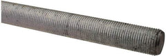 Made in USA - 3/4-16 UNF (Fine), 2' Long, Low Carbon Steel Threaded Rod - Zinc-Plated Finish, Right Hand Thread - USA Tool & Supply