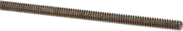 Made in USA - #6-32 UNC (Coarse), 3' Long, Stainless Steel Threaded Rod - Right Hand Thread - USA Tool & Supply