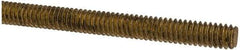 Made in USA - 1/4-20 UNC (Coarse), 2' Long, Brass Threaded Rod - Right Hand Thread - USA Tool & Supply