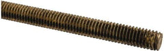 Made in USA - 3/8-16 UNC (Coarse), 2' Long, Brass Threaded Rod - Right Hand Thread - USA Tool & Supply