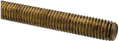 Made in USA - 1/2-13 UNC (Coarse), 2' Long, Brass Threaded Rod - Right Hand Thread - USA Tool & Supply