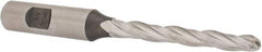 Made in USA - 0.5° Taper Angle per Side, 1/4" Small End Diam, 2-1/4" LOC, High Speed Steel 3 Flute Tapered Ball End Mill - 4-1/4" OAL, 3/8" Shank Diam - USA Tool & Supply