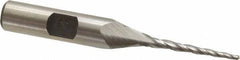 Made in USA - 2° Taper Angle per Side, 1/16" Small End Diam, 1" LOC, High Speed Steel 3 Flute Tapered Ball End Mill - 2-7/8" OAL, 3/8" Shank Diam - USA Tool & Supply