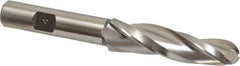 Made in USA - 2° Taper Angle per Side, 1/2" Small End Diam, 2-1/4" LOC, High Speed Steel 3 Flute Tapered Ball End Mill - 4-1/4" OAL, 1/2" Shank Diam - USA Tool & Supply
