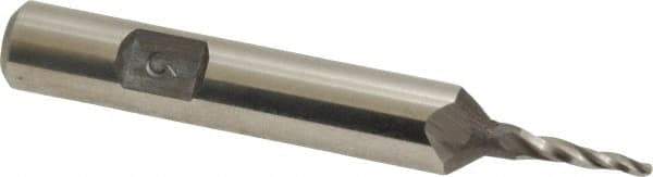 Made in USA - 3° Taper Angle per Side, 1/16" Small End Diam, 1/2" LOC, High Speed Steel 3 Flute Tapered Ball End Mill - 2-5/8" OAL, 3/8" Shank Diam - USA Tool & Supply