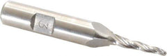 Made in USA - 3° Taper Angle per Side, 3/32" Small End Diam, 3/4" LOC, High Speed Steel 3 Flute Tapered Ball End Mill - 2-7/8" OAL, 3/8" Shank Diam - USA Tool & Supply