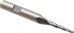 Made in USA - 3° Taper Angle per Side, 3/32" Small End Diam, 1" LOC, High Speed Steel 3 Flute Tapered Ball End Mill - 2-7/8" OAL, 3/8" Shank Diam - USA Tool & Supply