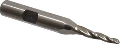 Made in USA - 3° Taper Angle per Side, 1/8" Small End Diam, 1" LOC, High Speed Steel 3 Flute Tapered Ball End Mill - 2-7/8" OAL, 3/8" Shank Diam - USA Tool & Supply