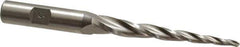 Made in USA - 3° Taper Angle per Side, 1/8" Small End Diam, 3" LOC, High Speed Steel 3 Flute Tapered Ball End Mill - 5" OAL, 1/2" Shank Diam - USA Tool & Supply