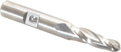 Made in USA - 3° Taper Angle per Side, 1/4" Small End Diam, 1" LOC, High Speed Steel 3 Flute Tapered Ball End Mill - 2-3/4" OAL, 3/8" Shank Diam - USA Tool & Supply