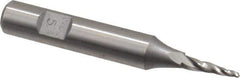 Made in USA - 5° Taper Angle per Side, 1/16" Small End Diam, 1/2" LOC, High Speed Steel 3 Flute Tapered Ball End Mill - 2-5/8" OAL, 3/8" Shank Diam - USA Tool & Supply